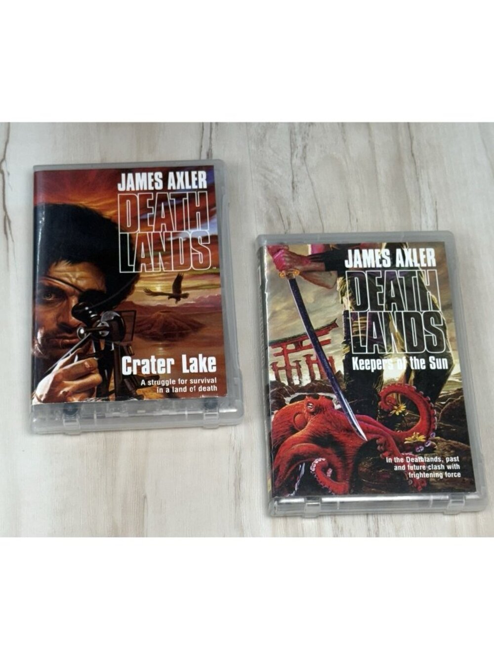 Lot 2 JAMES AXLER Death Lands Audiobooks Cassette Crater Lake Keepers of the Sun